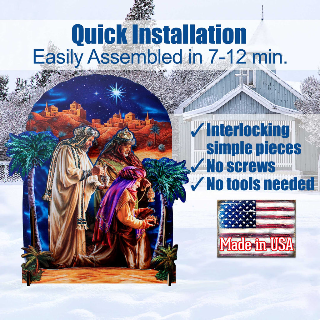 Three Kings Gifts Life Size Outdoor Nativity Scene 65