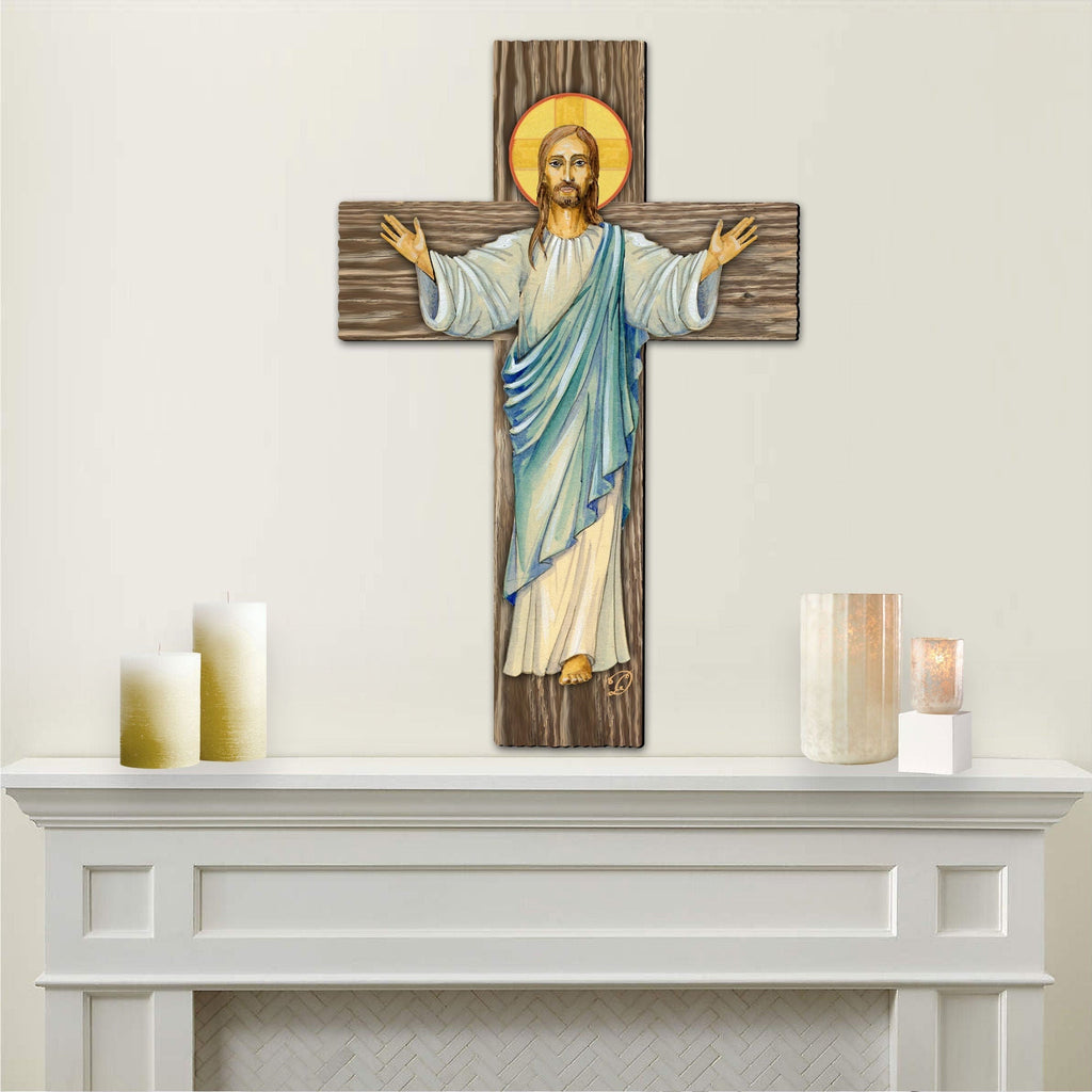 Jesus Cross Outdoor Decor by G. DeBrekht - Nativity Holiday Decor - 8191166-2F