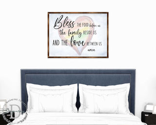 Bless the Food Before Us - Wooden Kitchen Blessing - Verse Wall Decor - Contemporary Decor - Script Wall Art - Meal Prayer Sign - 310333