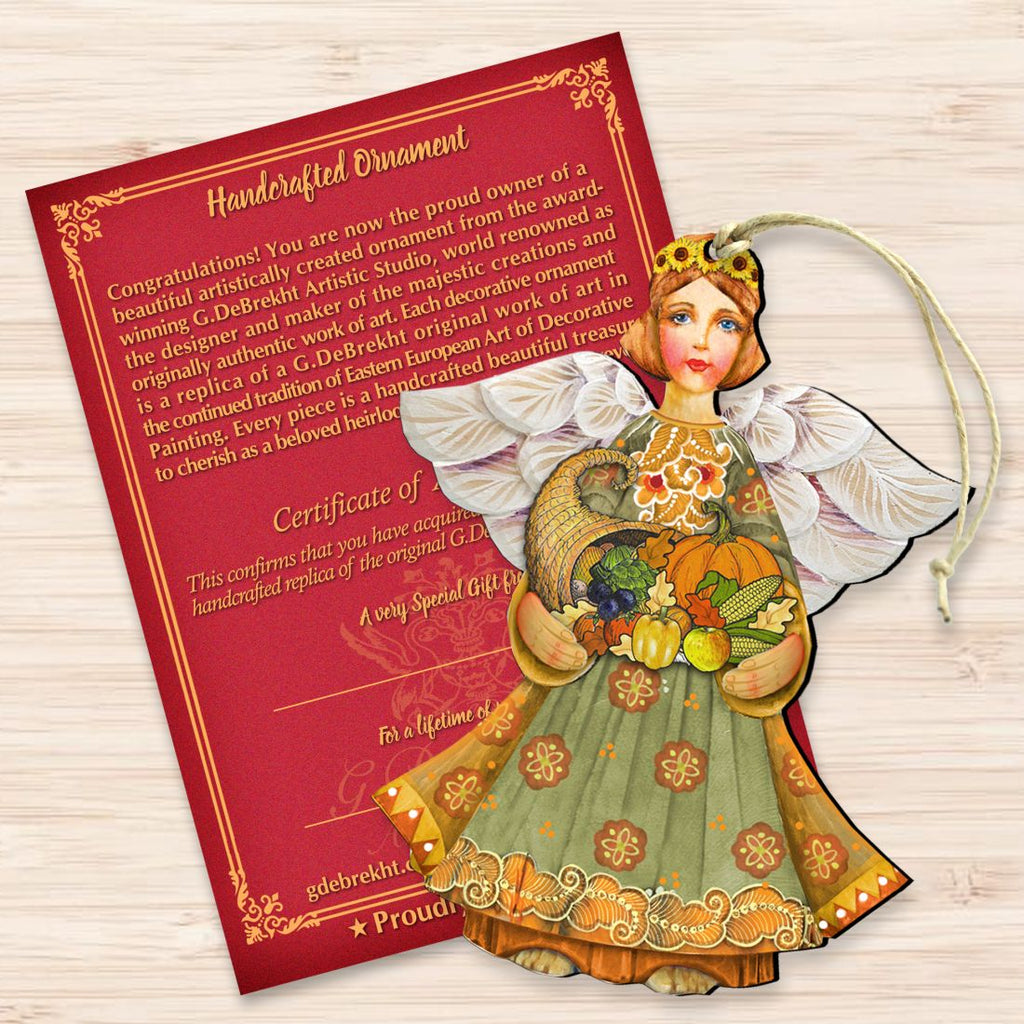 Fall Angel Wooden Ornaments by G. DeBrekht - Thanksgiving Halloween Decor - 8155232