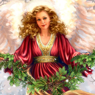 Snowfall Angel Art Wooden Wall Art by D. Gelsinger - Nativity Holiday Decor - 95681B-DG