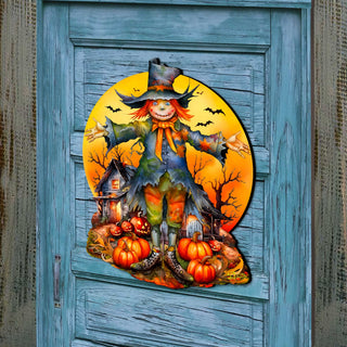 Halloween Scarecrow Holiday Door Decor by G. DeBrekht - Halloween Decor - 8652798H