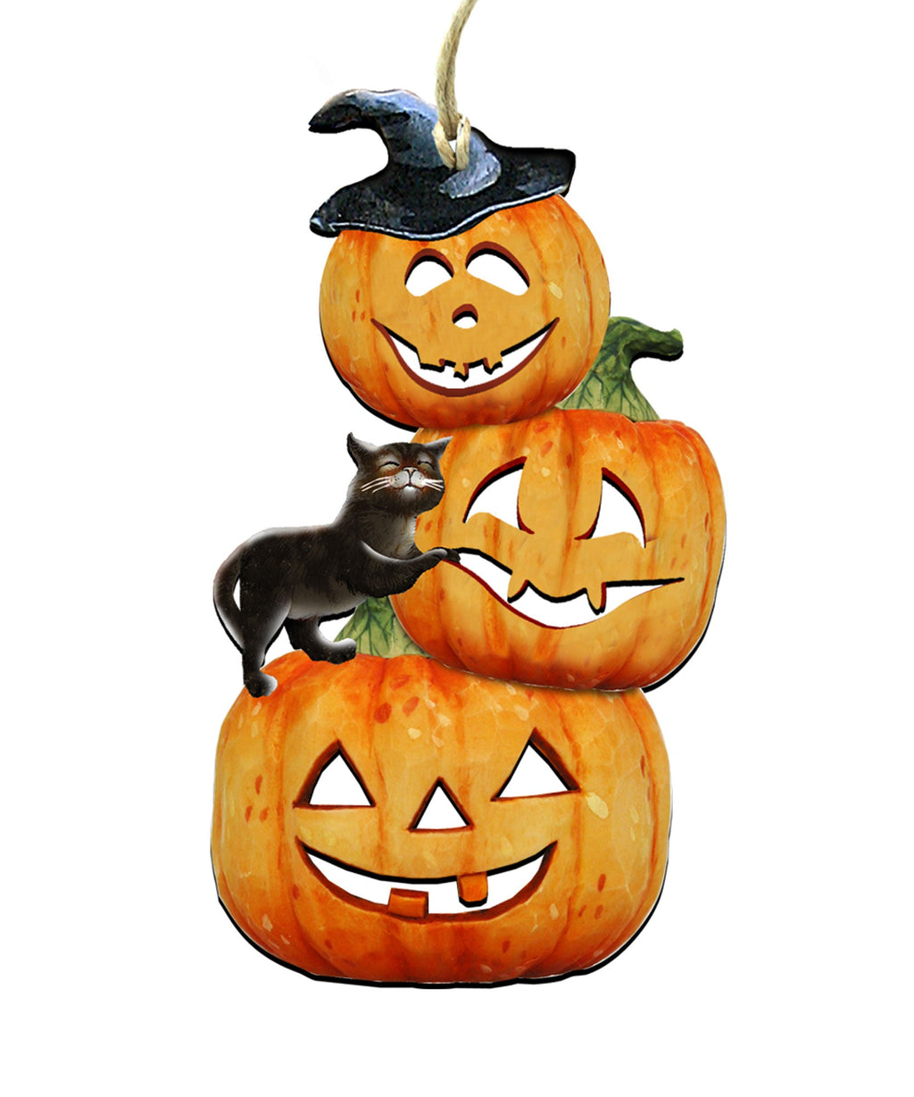 Scary Stacking Pumpkins Halloween Door Decor by G. DeBrekht - Thanksgiving Halloween Decor - 8158415H