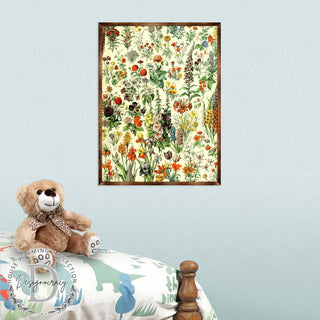 Flowers Montessori Wooden Poster - Homeschool I Educational Poster - Classroom Decor - Aesthetic - 310222
