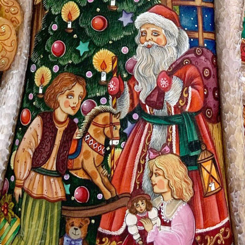 Santa Arrival Hand-Painted WOODCARVED Masterpiece by G. DeBrekht - Christmas Decor - 217010