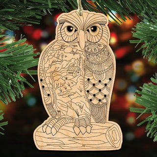 Owl Coloring Ornament DIY Set of 3 - 8358912-S3 by G. DeBrekht