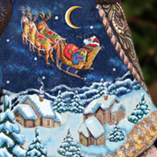 Up Away Dancing Santa Hand-Painted WOODCARVED Masterpiece by G. DeBrekht - Christmas Decor - 8214813 *** PRE-ORDER - Handmade Just for You! ***