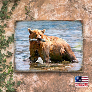 Bear Art Wooden Wall Art by Nature Wonders - Nature Wildlife Decor - 95297B