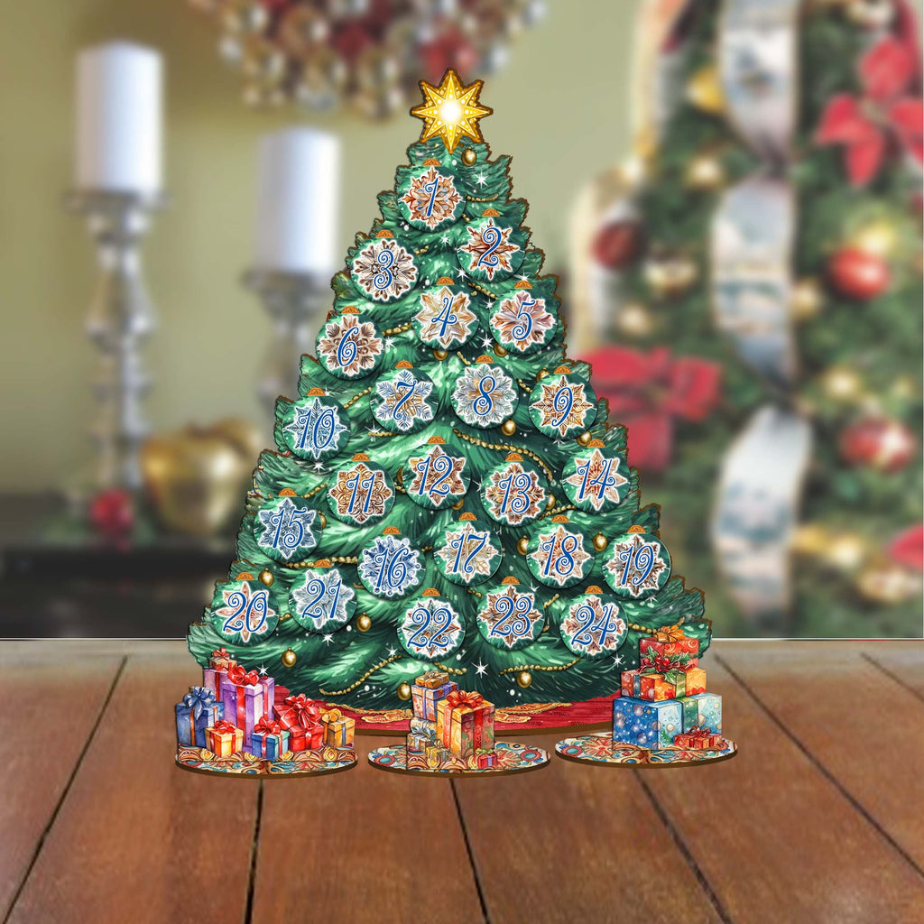 Advent Calendar Christmas Tree Eco Wood Set by G.DeBrekht Christmas Decor - 8091504