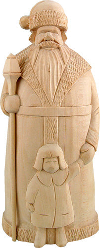 Make it Take -Tiny Times Santa with Child- Wood Carved Figurine by G. DeBrekht - U21599-32