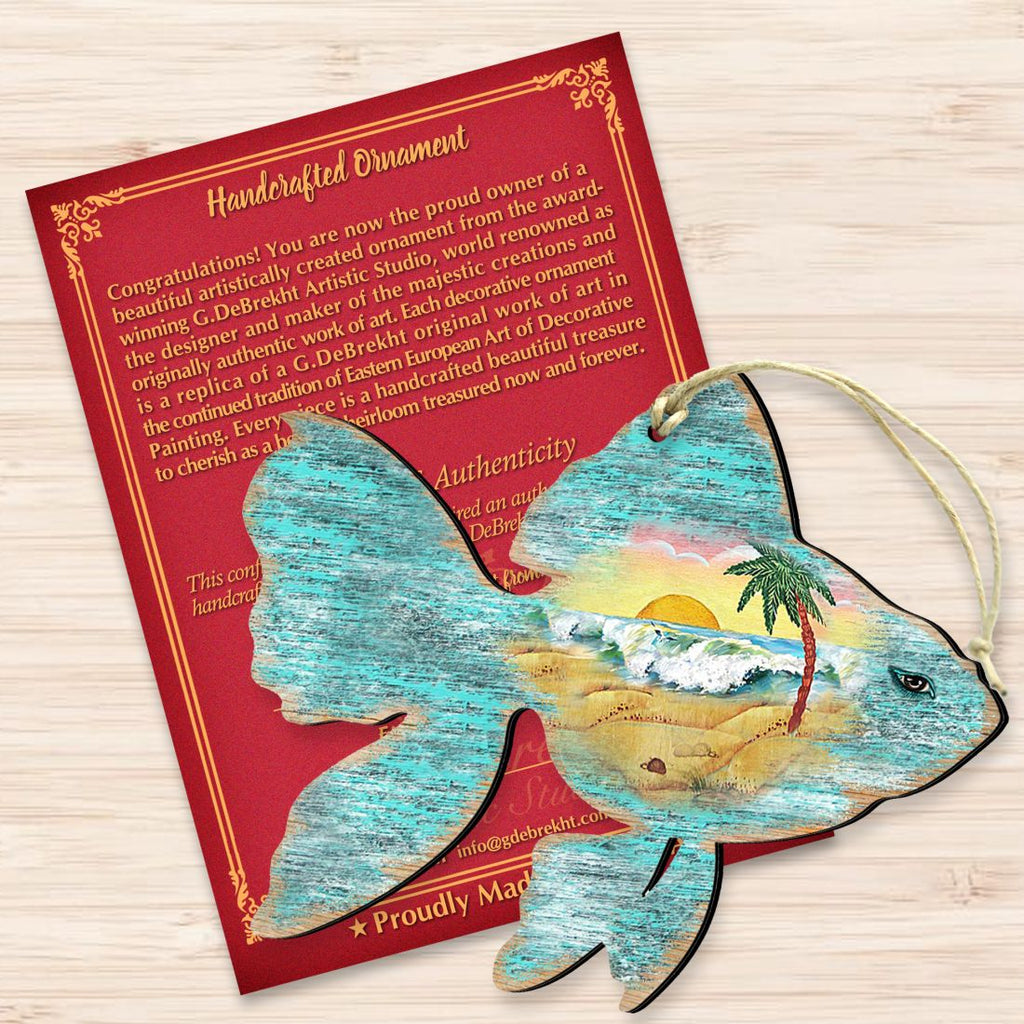 Fish Wooden Ornaments by G. DeBrekht - Coastal Holiday Decor - 8198534