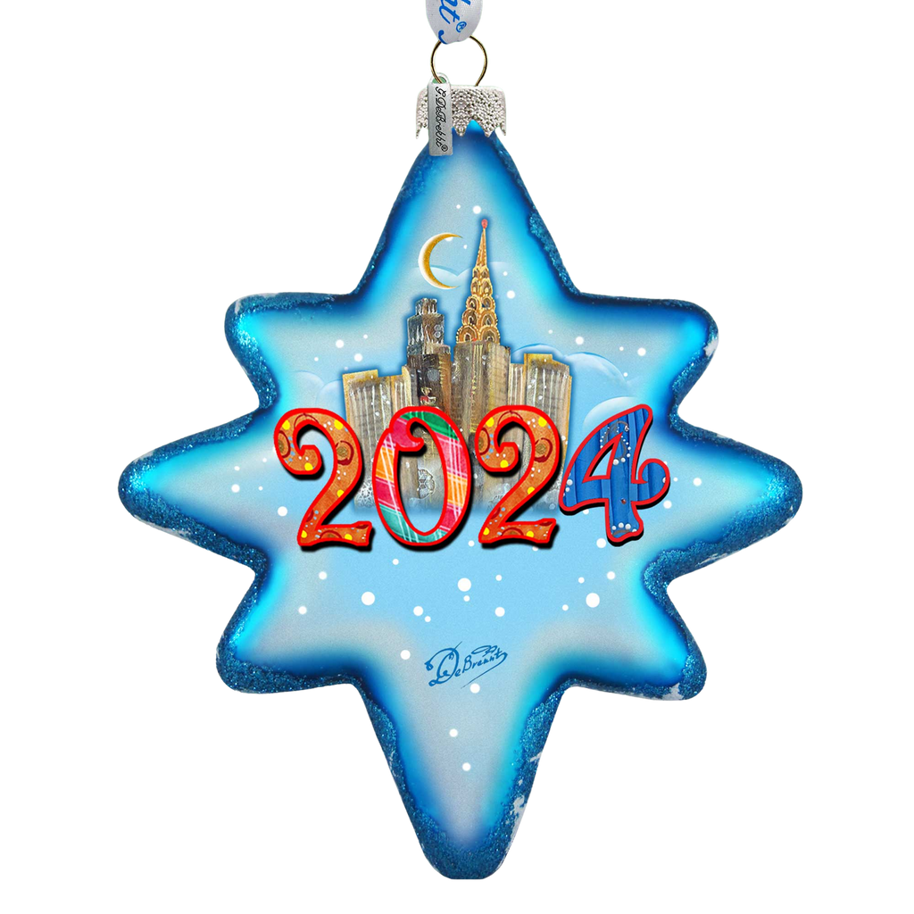 2024 Dated Glass Ornament, Santa & Christmas Decor - 755-047-D24 by G. DeBrekht