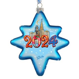 2024 Dated Glass Ornament, Santa & Christmas Decor - 755-047-D24 by G. DeBrekht
