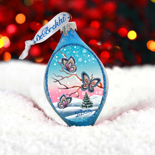 Butterfly Drop Glass Ornament by G. DeBrekht - Wildlife Holiday Decor - 74172
