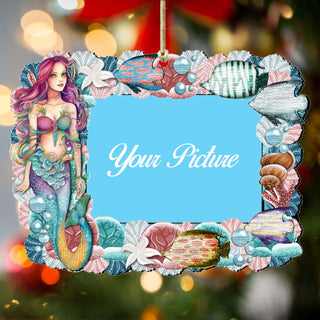 Mermaid Ornament Picture Frame Ornament for Photo by G. Debrekht - 8198514-4PF