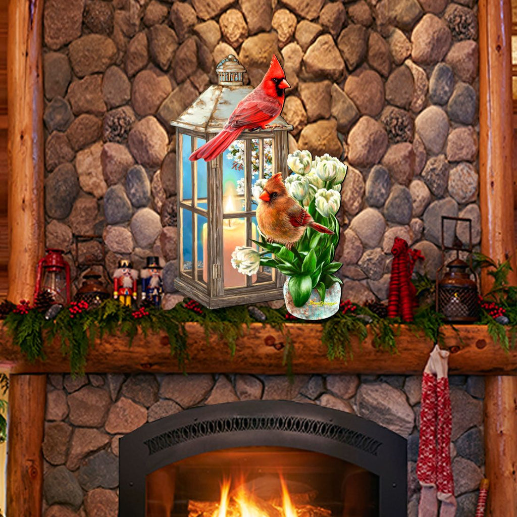 Lantern Cardinals Holiday Door Decor by D. Gelsinger - Christmas Decor - 8461057H-DG