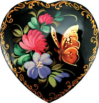 Handpainted Lacquered Miniature Jewelry Brooch Pin by G.DeBrekht Unique Handmade Gift Collectible and Home Decoration