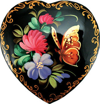 Handpainted Lacquered Miniature Jewelry Brooch Pin by G.DeBrekht Unique Handmade Gift Collectible and Home Decoration