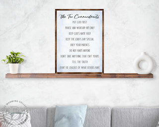 The Ten Commandments - Wooden Religious wall art - living room wall decor Christian wall art - Scripture sign - Bible Verse - Bible quotes - 310344