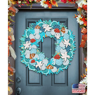 Coastal Holiday Door Wreath by G. DeBrekht - Coastal Holiday Decor - 8185306H