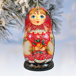 Nesting Doll Matreshka Wooden Ornaments by G. DeBrekht - Christmas Decor - 8115010