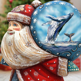 Whale Tale Sack Santa Hand-Painted WOODCARVED Masterpiece by G. DeBrekht - Christmas Decor - 8204018 *** PRE-ORDER - Handmade Just for You! ***