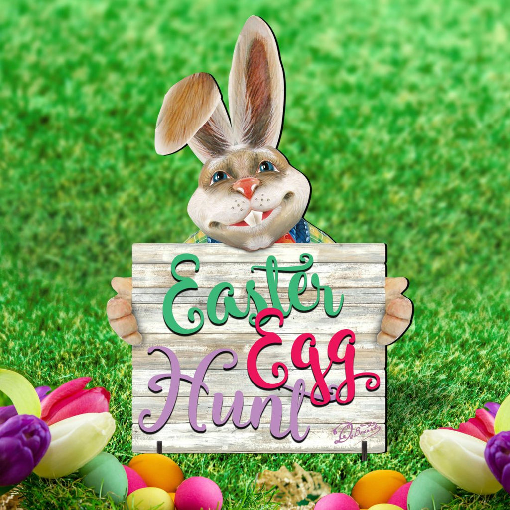 Easter Egg Hunt Bunny Yard Sign by G. DeBrekht - Easter Spring Decor - 8154423-2F