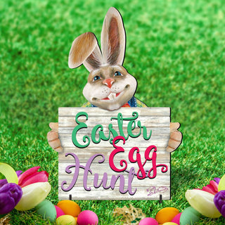 Easter Egg Hunt Bunny Yard Sign by G. DeBrekht - Easter Spring Decor - 8154423-2F