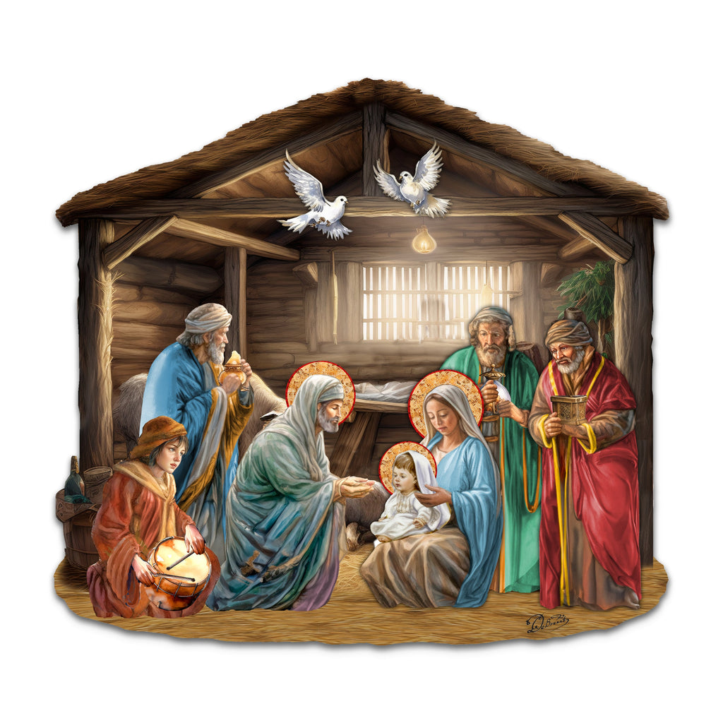 Nativity Scene Holiday Door Decor by G. Debrekht - Nativity Holiday Decor - 8652763H