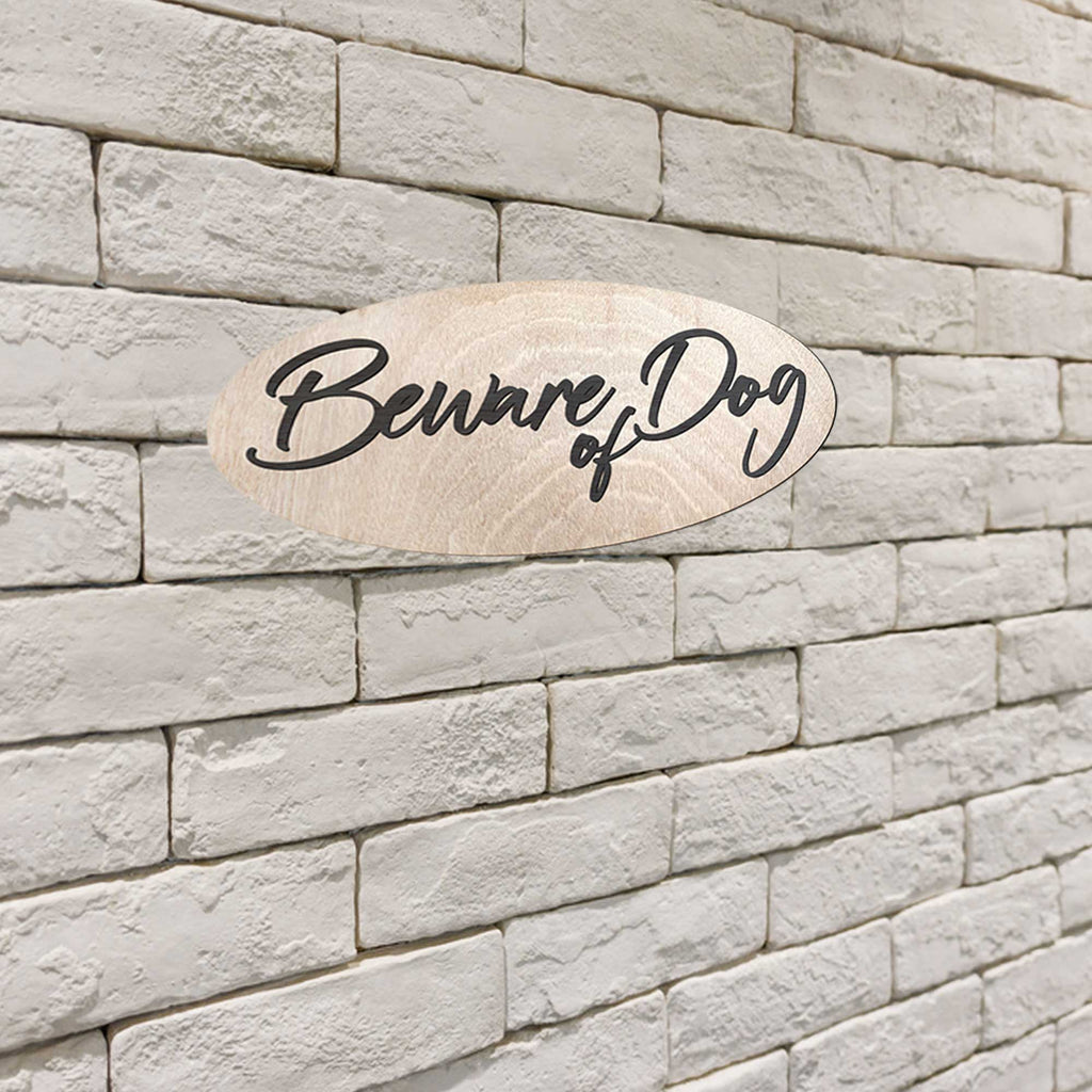 Beware of Dog, Sign, Birch wood, Dog Sign, Beware of Dog Plaque - 320311