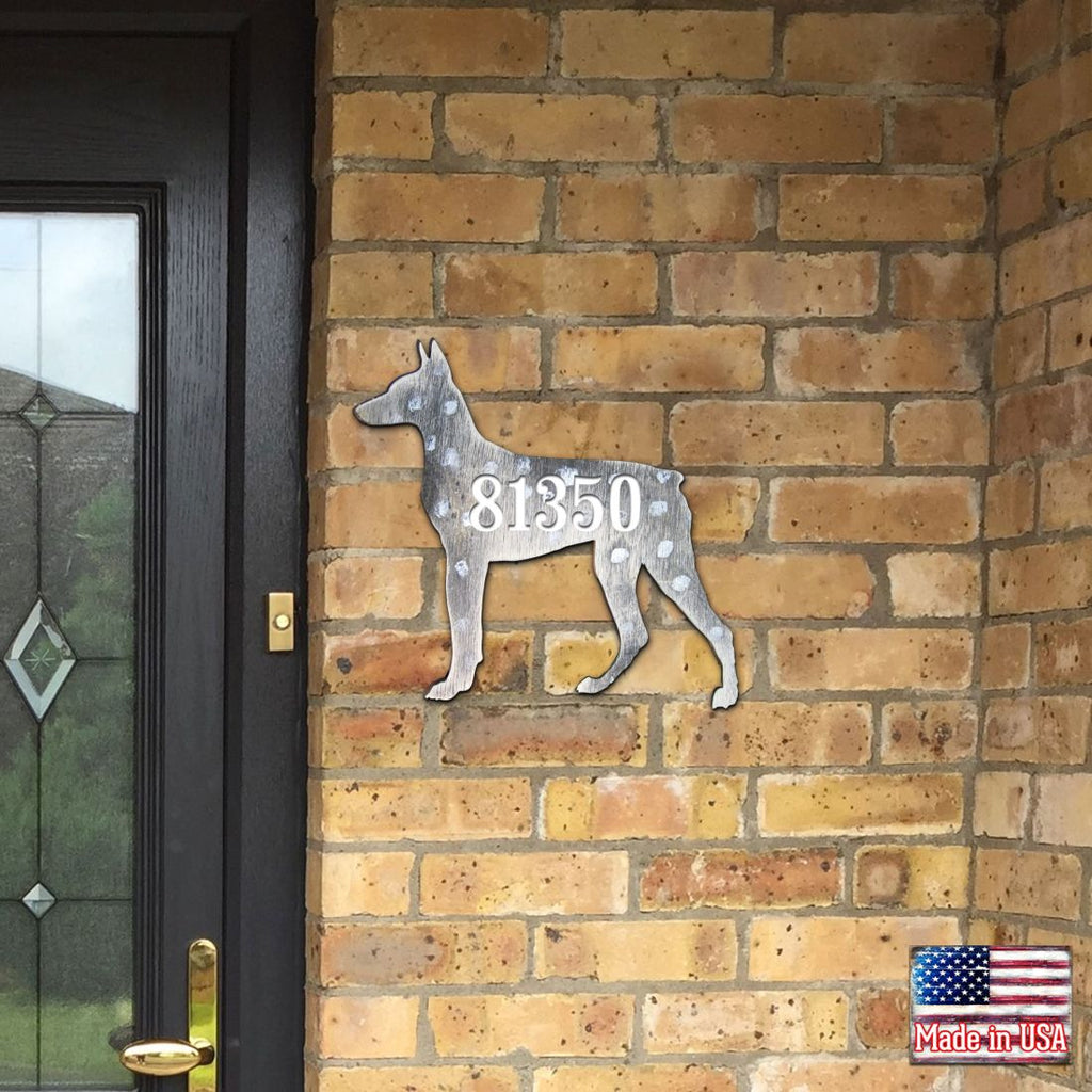 Dog Wooden Custom House Number Sign - Pets Dog and Cats Decor - Handcrafted Wooden Handcrafted Wooden Address Sign - MA98122S