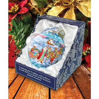 Long-awaited Courier Glass Ornament Limited Edition by G. DeBrekht - Christmas Santa Snowman Decor - 73843