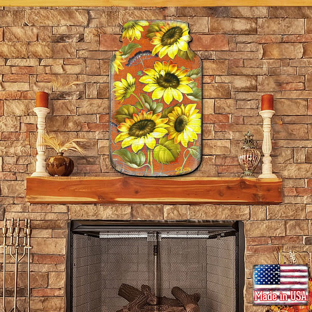 Sunflower Mason Jar Halloween Door Decor by G. DeBrekht - Thanksgiving Halloween Decor - 8158906H