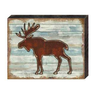 Rustic Moose Wooden Wall Art by G. DeBrekht - Wildlife Holiday Decor - 8198222B