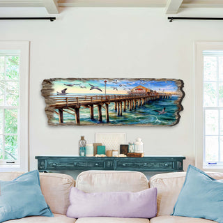 Pier Panorama Wooden Wall Art by G. DeBrekht Coastal Decor - 8491103W
