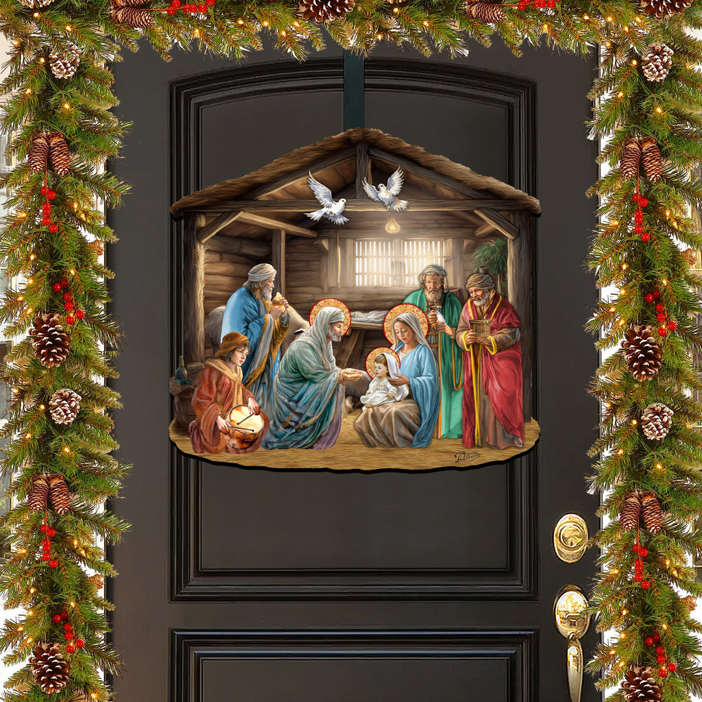 Nativity Scene Holiday Door Decor by G. Debrekht - Nativity Holiday Decor - 8652763H