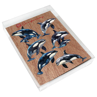 Majestic Orcas Decorative Eco Wood Magnets Set of 6 by G. Debrekht - Wildlife Coastal Decor - 8090102G-S6
