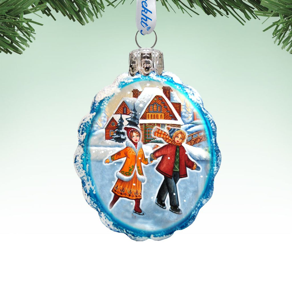 Fun Skiing Mercury Glass Ornament by G. DeBrekht - Christmas Decor - 773022