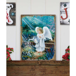 An Angel's Gift Wooden Wall Art by D. Gelsinger - Nativity Holiday Decor - 95661B-9708