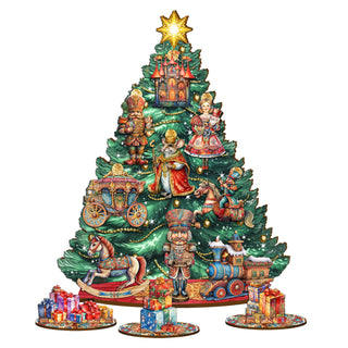 Nutcracker Christmas Tree Eco Wood Set by G.DeBrekht Christmas Decor - 8091501