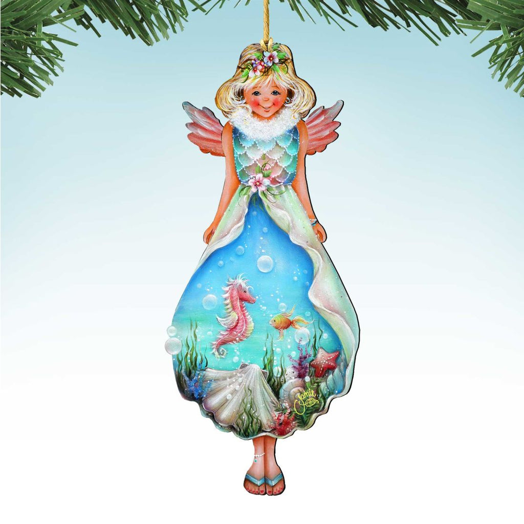 Coastal Fairy Wooden Ornaments by Jamie Mills-Price - Coastal Holiday Decor - 8457901