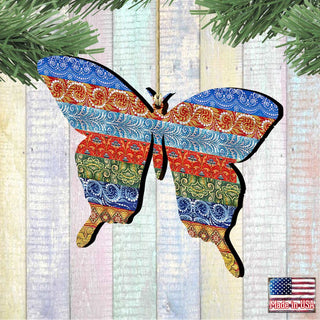 Quilted Butterfly Wooden Ornaments by G. DeBrekht - Easter Spring Decor - 8198718