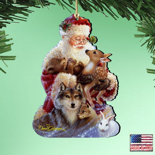 Santa Little Friends Wooden Ornaments by Gelsinger - Christmas Santa Snowman Decor - 8161012-9914