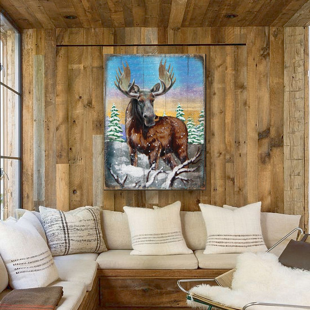 Moose Art Wooden Wall Art by Nature Wonders - Nature Wildlife Decor - 95216B