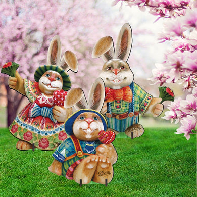 Easter Bunny Family Outdoor Decor by G. DeBrekht - Easter Spring Decor - 8154420F-S3