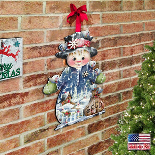 Freezing Friends (Frosting Sparkle) Door Decor by Jamie Mills-Price - Christmas Santa Snowman Decor - 8457511H