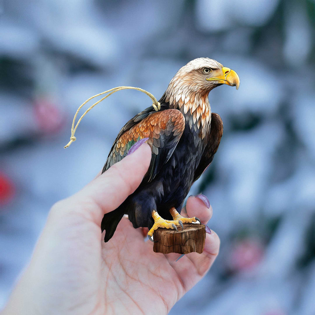 Alaskan Eagles Eco Wood Ornaments Set of 3 by G. Debrekht - Wildlife Holiday Decor - 8091321S4