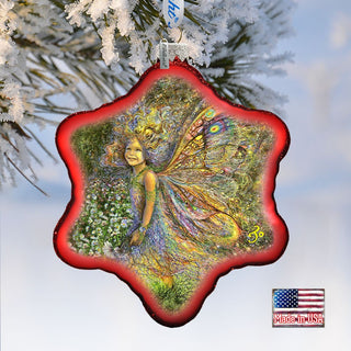 Butterfly Princess Glass Ornament by Josephine Wall - Easter Spring Decor - 755-408-JW