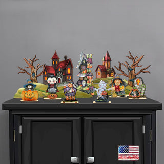 Halloween Village Set 14 by G. DeBrekht - Thanksgiving Halloween Decor - 852740-S14