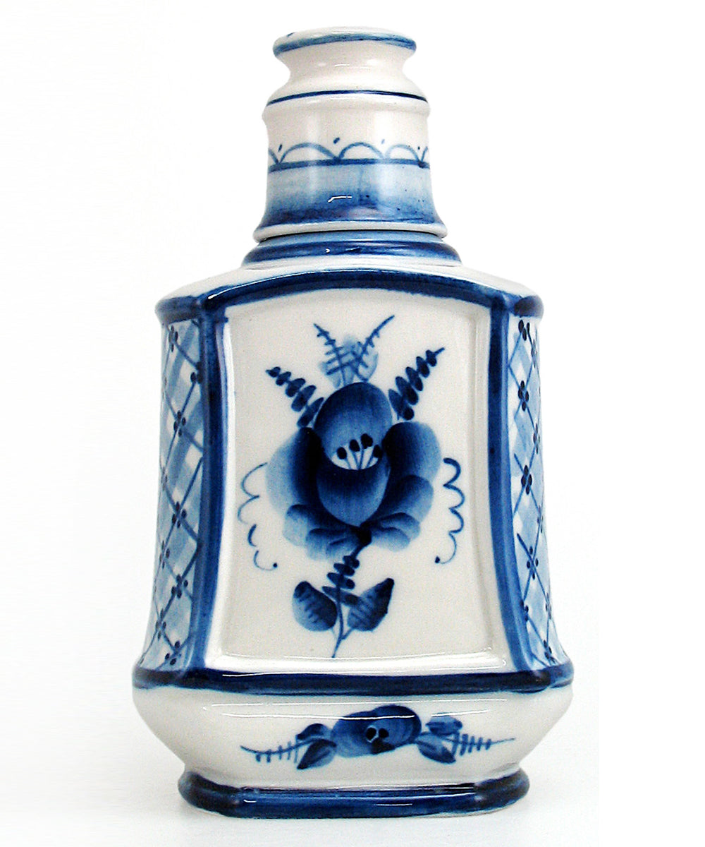 Morning Breeze Gzhel Decanter with Glass Lid - Handpainted Fine Porcelain by G DeBrekht